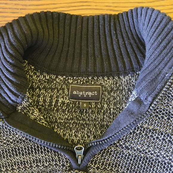 Abstract one 1/4 Quarter Zip Knit Jumper Stripe brand Sz Small - Picture 2 of 6